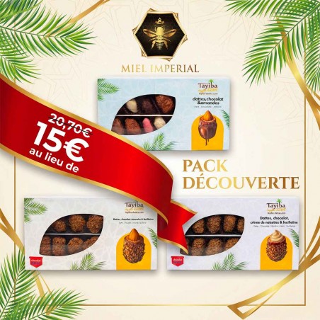 Pack promo dattes enrobées chocolat belge (3 x 200g) - Tayiba