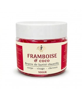 Aufgeschlagene Sheabutter mit Himbeere und Kokos - 100g