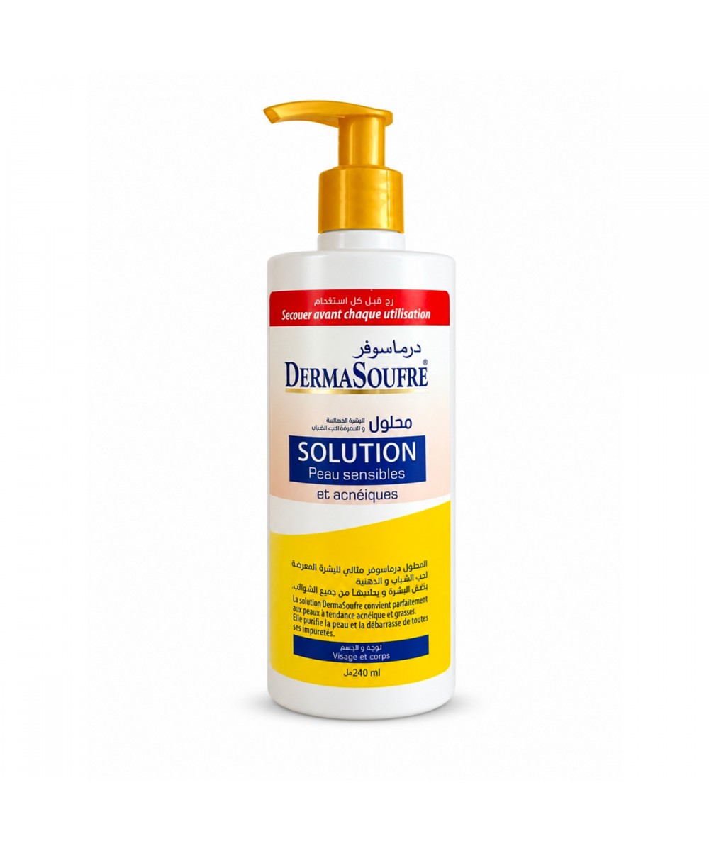 Solution DermaSoufre – Peaux sensibles et à tendance acnéique – 240 ml