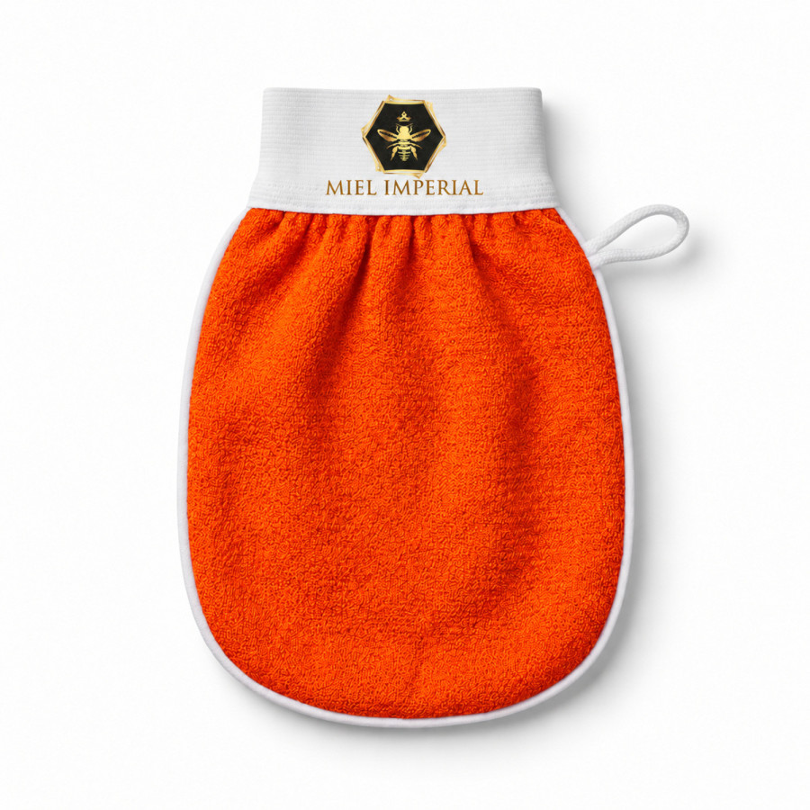 Marokkanischer Kessa-Handschuh orange | Miel Impérial