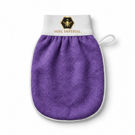 Moroccan kessa glove purple for hammam | Miel Impérial