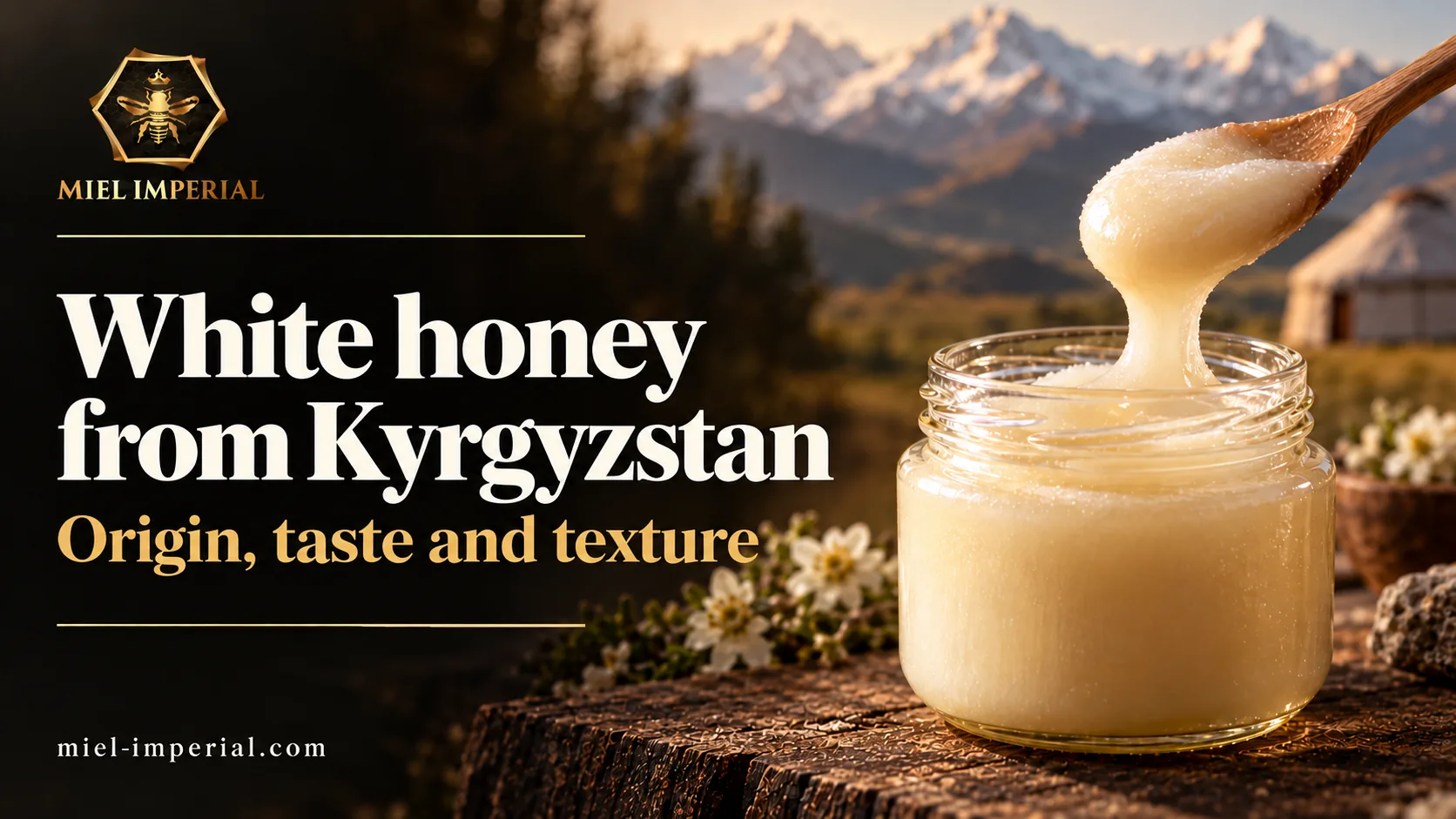 White honey from Kyrgyzstan: origin, taste and texture | Miel Impérial