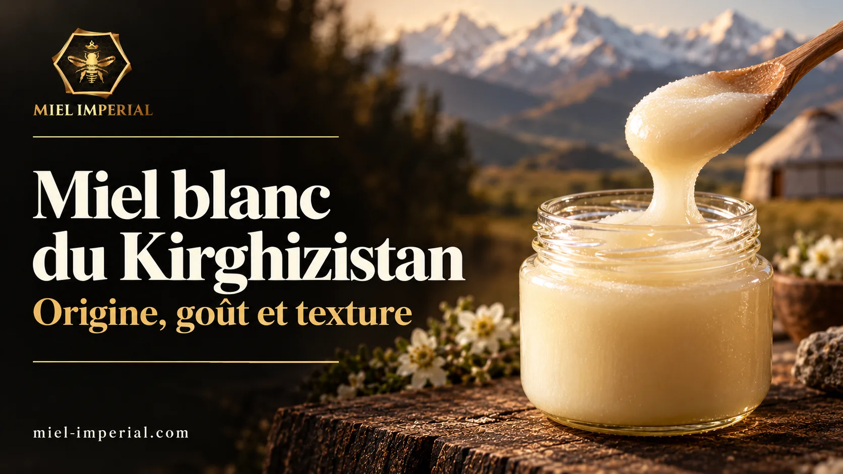 Miel blanc du Kirghizistan : origine, goût et texture | Miel Impérial